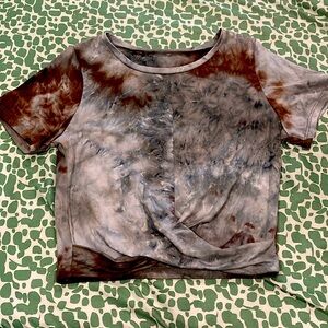 Marble tye sdye crop top